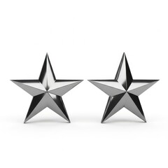 Obraz premium Two metallic stars with intricate geometric design and reflective surfaces.