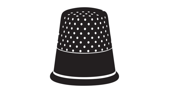 Sewing thimble in black and white polka dot pattern for crafting