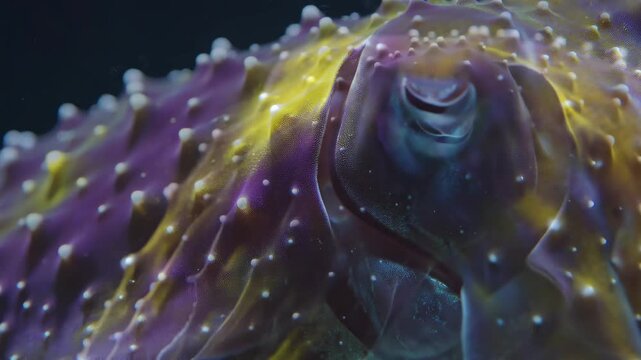 Close-up of a colorful sea creature.
