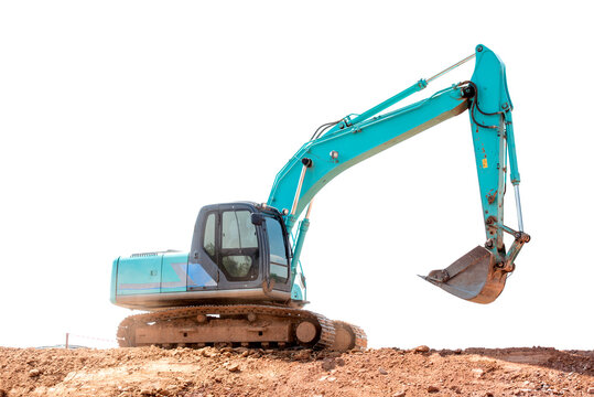 back hoe white background