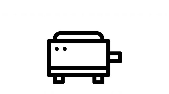 toaster minimalist stroke animation