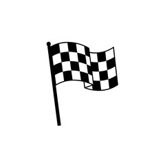 Fototapeta premium Checkered Racing Flag Vector Icon, Motorsport Finish Line Banner, Speed Competition Symbol Illustration