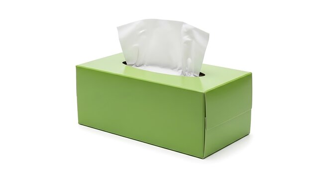 Modern green storage ottoman with white cushion and black legs isolated on white background