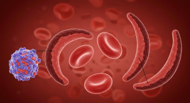 Virus infecting red blood cells.