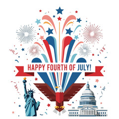 Obraz premium American Independence Day Celebration Icon.