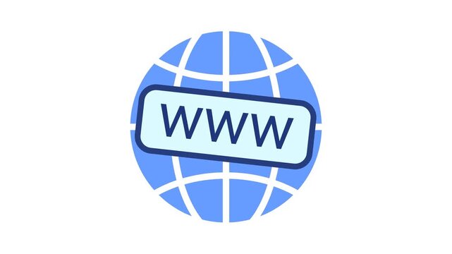 World wide web global network rotating icon