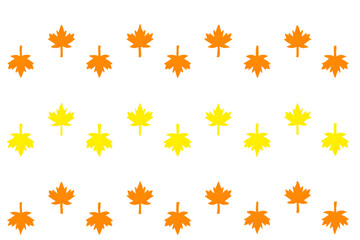 Fototapeta premium Seamless Autumn Maple Leaf Pattern in Various Colors Vector Set