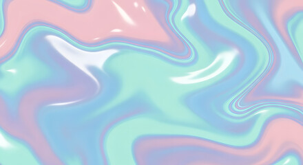 Obraz premium Pastel Swirls - A beautiful abstract background with flowing, iridescent pastel colors creating a dreamy and ethereal effect