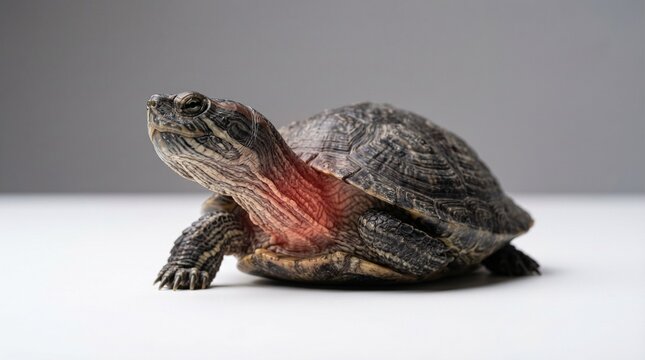 Turtle with Neck Pain, Poor Posture and Healthcare Problem Concept