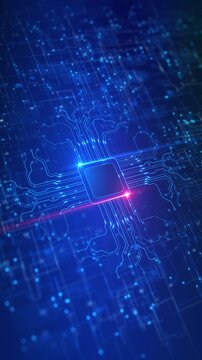 Futuristic circuit board central processor technology circuit board circuit board. Digital technology Central computer processor CPU . Motherboard digital chip. PCB free copy space for text or logo.