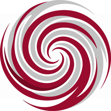 Red and White Swirl Design.