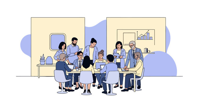 People Sitting Around A Table.