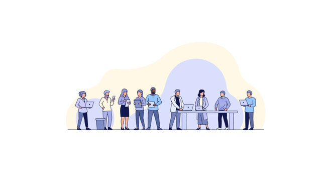 Diverse group of people standing.