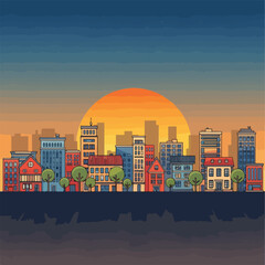 Obraz premium City Skyline with Modern Buildings 3.