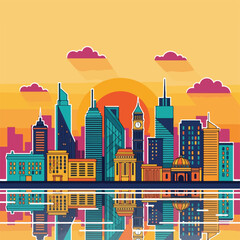 Obraz premium City Skyline with Modern Skyscrapers 5.