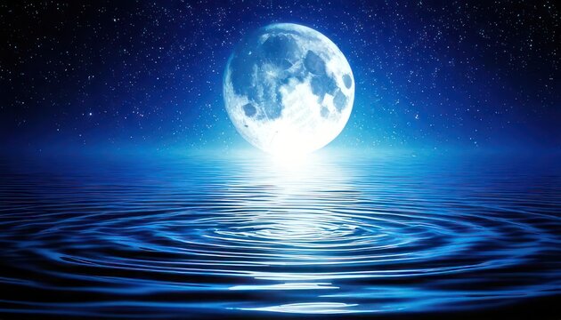 Mystical Moonlit Waters - A Serene Nightscape of Reflection and Tranquility.
