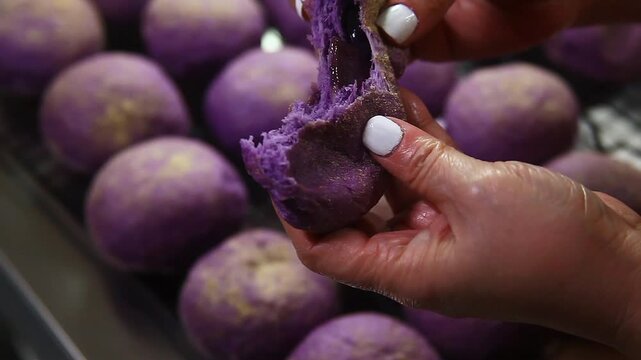 Freshly baked Ube Cheese  Pandesal