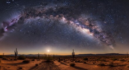 Night sky milky way desert
