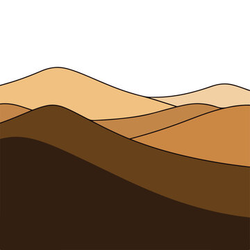 Brown hills landscape sand dunes.
