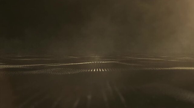 Abstract Gold Lines and Light Waves at Dusk.