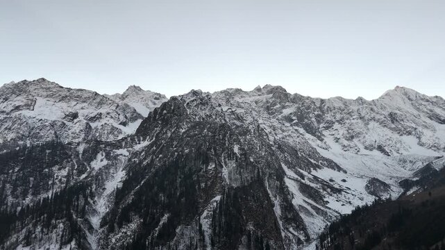 Wide view of mountain during snow