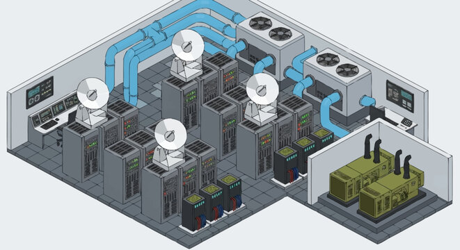 Data center cooling system infrastructure.