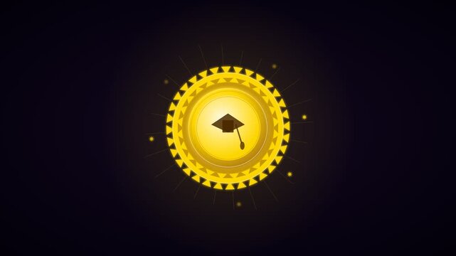 Gold Achievement Badge Seal Animation | Certification Award Loop 4K