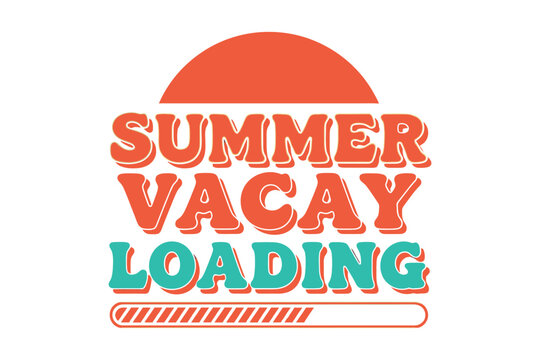 Summer vacay loading retro style text with a progress bar