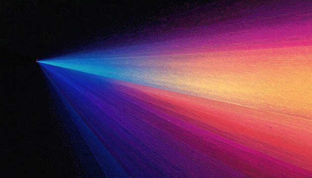 Raggio di luce colorata che si espande su sfondo nero, creando un effetto astratto e moderno