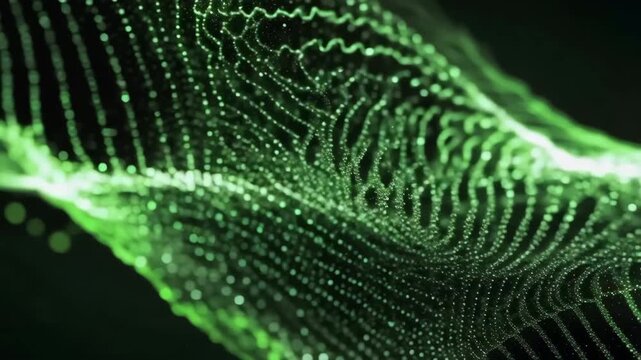 Green Digital Flowing Shimmer Loop Background
