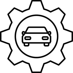 Fototapeta premium Car maintenance gear icon outline