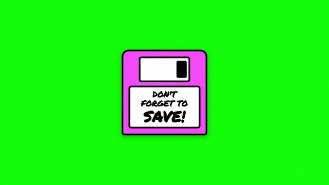 A classic digital prompt, featuring a retro floppy disk, serving as a vital reminder to always save your important progress and creative work