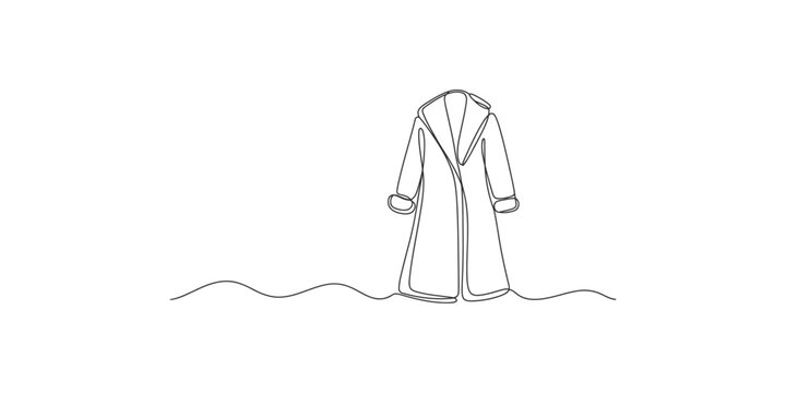 A line drawing of a long coat with a wavy line underneath
