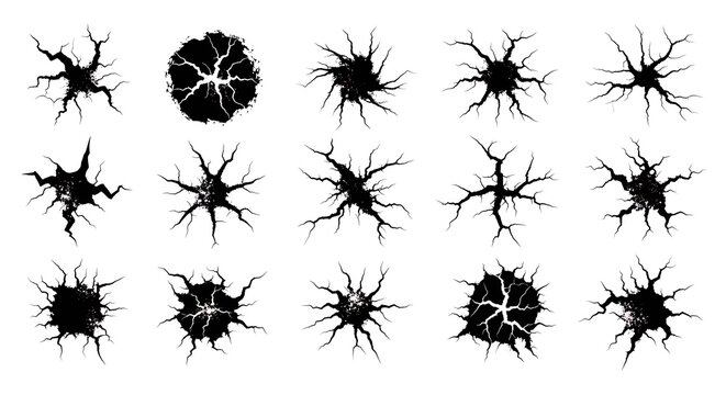 Black hole effects isolated on white background