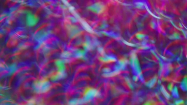 Vibrant bubbles. Uneven abstraction. Defocused blue purple pink colorful round texture glow dazzle on creative reflection background.