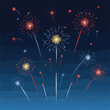 Fireworks exploding in the night sky 8.