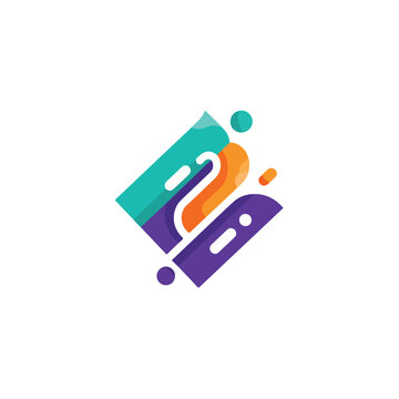Colorful question mark symbol icon.