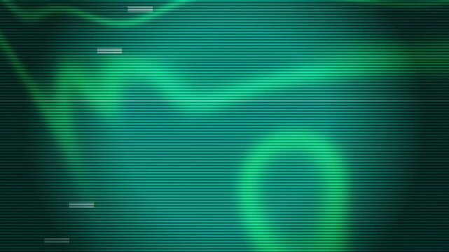 Green Glitch Screen with Digital Noise and Scanlines