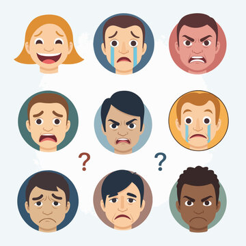 Emotions on various faces expressions.