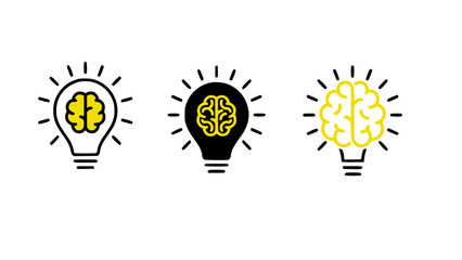 Light bulb icons in various styles for creativity themes. © Andika