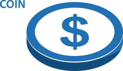 Obraz premium Coin vector illustration with dollar sign representing currency and financial transactions in economy.