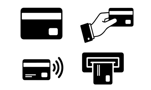 ATM Machine Icon with Credit Card Slot for Cash Withdrawal and Banking