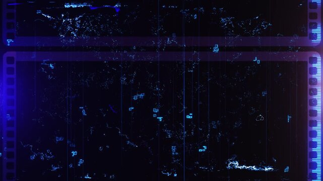 Abstract digital glitch blue, blocky distortion pixelated noise on black background. tech, hud, cyber Data Lines Noise Drift Broken Signal Field Sharp Industrial Glitch Composition Flickering Pulse