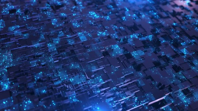 Dynamic close-up of the processor. Next generation microchip activation and power supply system. High performance GPU chip, Computer Chip Of Central Processing Unit Network Technology 3D 4K