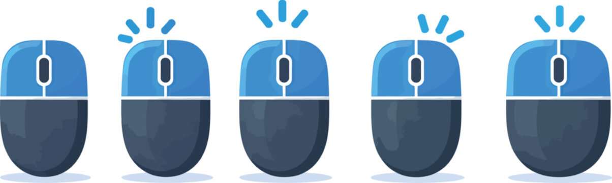 Computer mouse icon set. Pressing different mouse buttons. Left and right click vector. PC cursor vector icons. Mouse wheel scroll icon vector. Mouse icon set 

