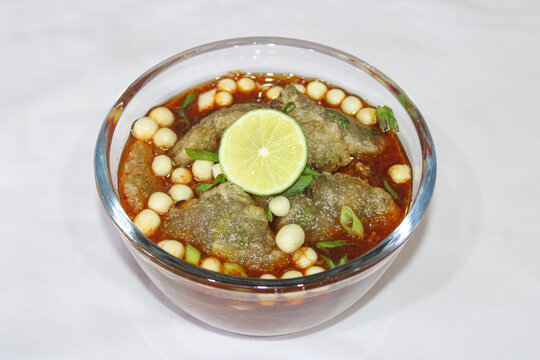 Indonesian Spicy Baso Aci Soup with Fried Tofu and Lime