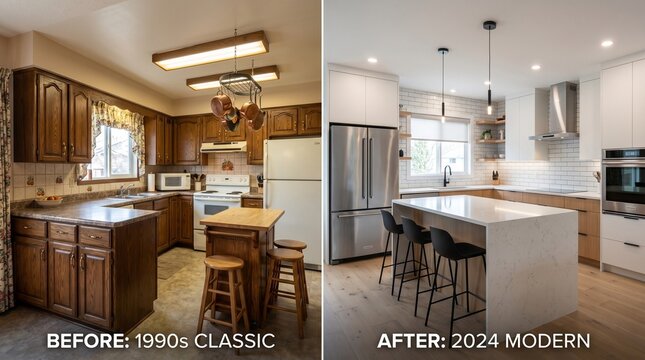 Kitchen Renovation Before and After: 1990s Classic to Modern 2024 Style