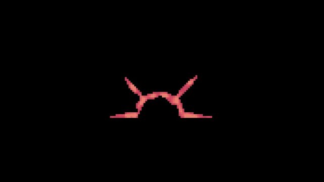 mini explosion loop animation in pixel art style with black screen background