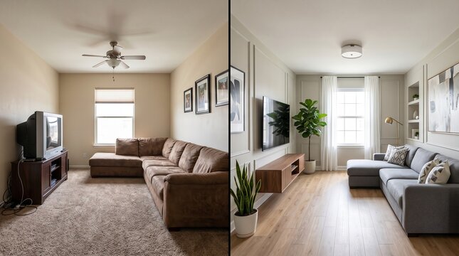 Living Room Before and After Renovation: Old vs Modern Makeover