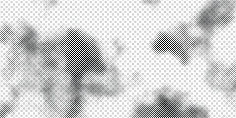 Fototapeta premium Elegant basic halftone dots effect in black and white color with smooth fade, refined dot scaling and minimal aesthetic, background illustration